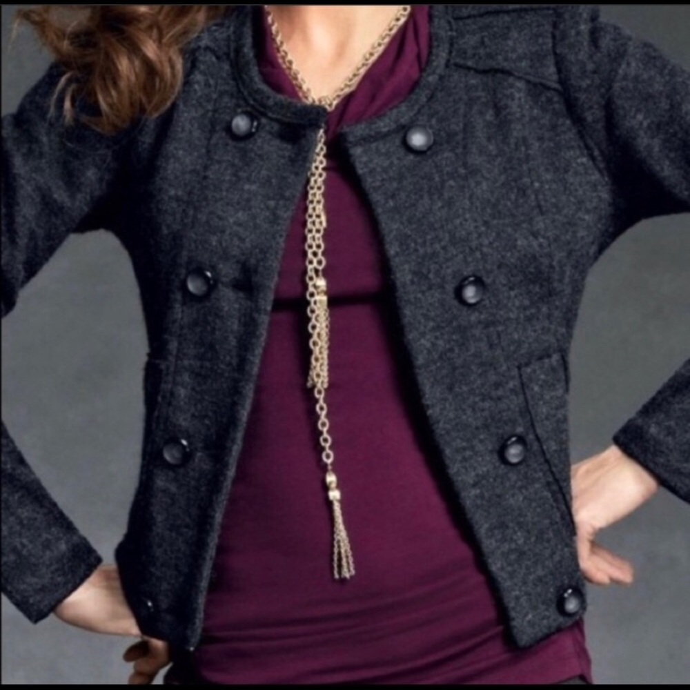 CABI My Fair Charcoal Wool Knit Sweater Jacket - Picture 1 of 10